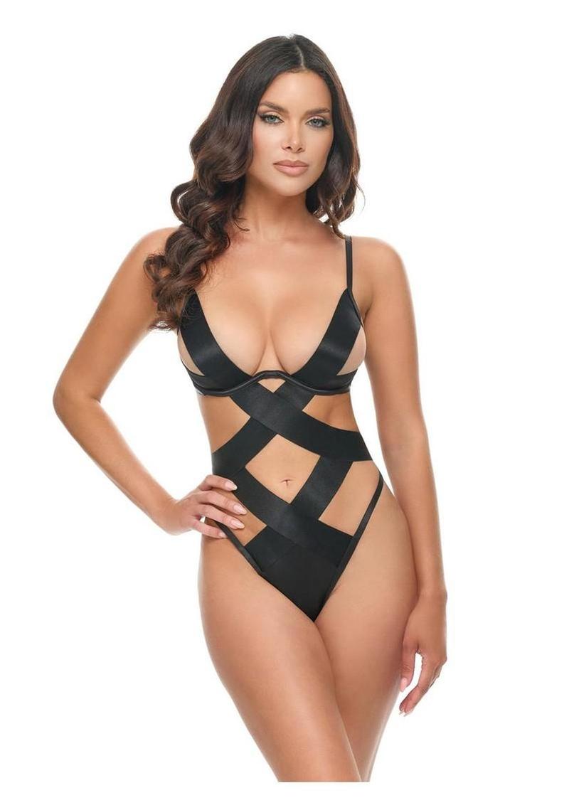 Oh LA LA Cheri Lacie Teddy - Black - Large/XLarge