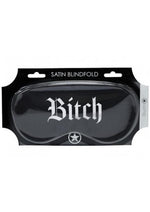 Ouch! Bitch Printed Satin Mask - Black