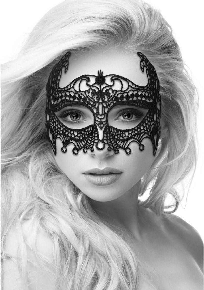 Ouch! Black And White Lace Eye Mask Empress Sexy Masquerade