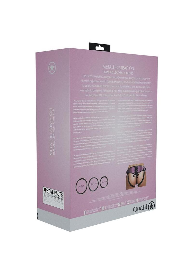 Ouch! Metallic Harness Rose Strap-On With Gold Bonded Leather