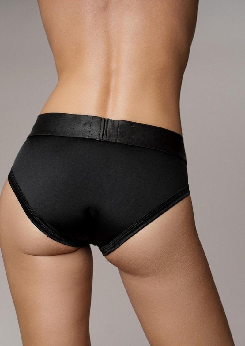 Vibrating Strap-On High Cut Brief With Rechargeable Bullet