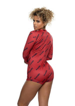 Playboy Bedtime Bunny Romper - Black/Red - Large/Medium