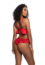 Playboy Flutter Bunny Lounge - Black/Red - Medium/Small - 2 Piece/Set
