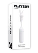 Playboy Lucky Charm Rechargeable Light Up Mini Vibrator - White