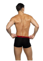 Playboy Men's Tuxedo Modal Boxer Briefs - Black/Red - Medium