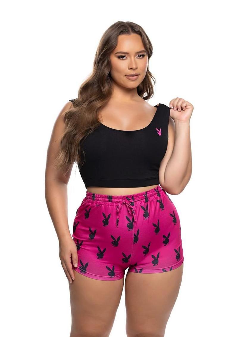 Playboy Slumber Bunny Set (2 Piece) - 1xlarge - Black/Pink - XXLarge