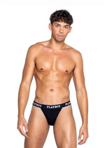 Playboys Mens Modal Gym Thong - Black/White - Medium