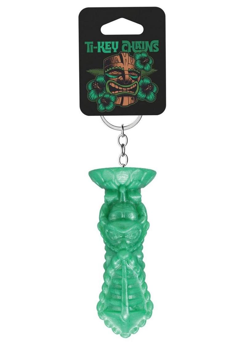 Polynesian Ti-Key Chains Mala Ma'ona Earth Idol - Green
