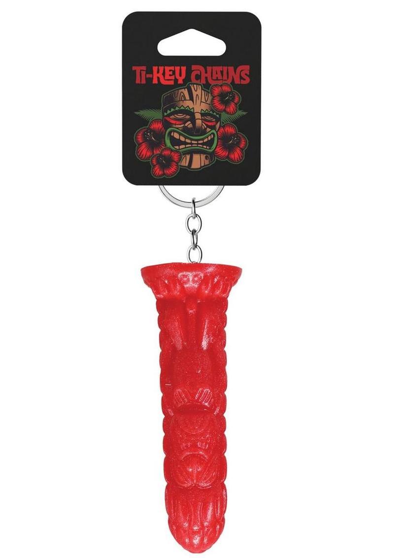 Polynesian Ti-Key Chains Ula Make Fire Idol - Red