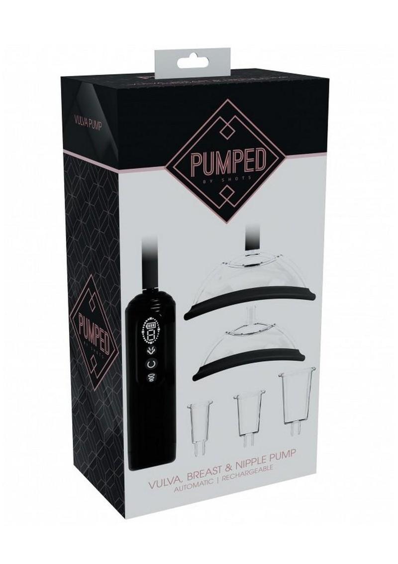 Pumped Automatic Rechargeable Vagina, Breast and Nipple Pump - Black