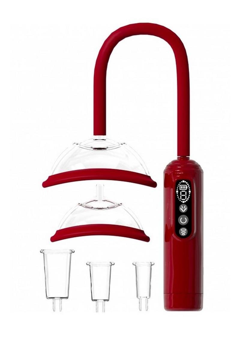 Pumped Automatic Rechargeable Vagina, Breast and Nipple Pump - Red