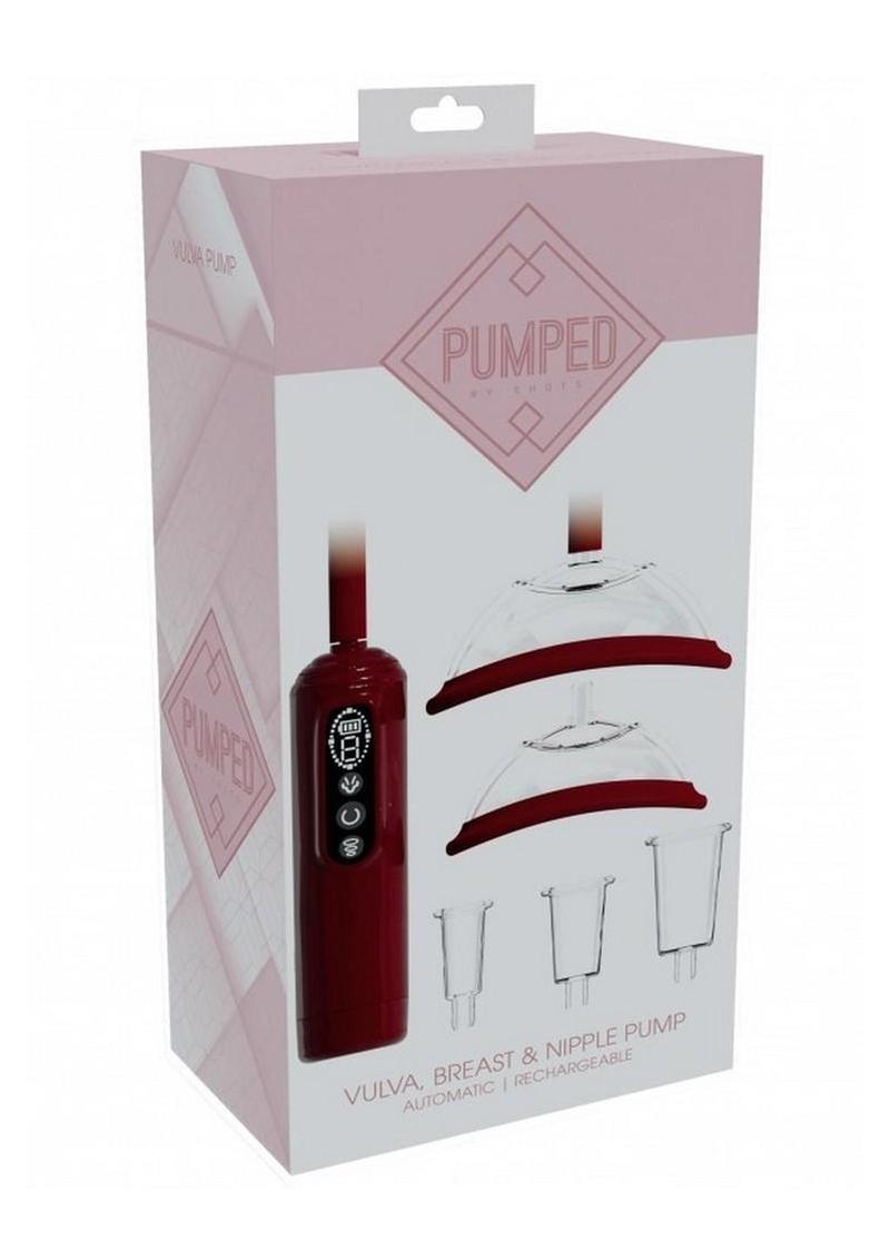 Pumped Automatic Rechargeable Vagina, Breast and Nipple Pump - Red