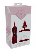 Pumped Automatic Rechargeable Vulva and Breast Pump with Rotating and Vibrating Tongue - Red