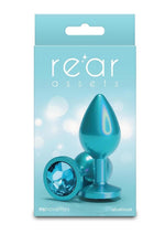 Rear Assets Chrome Anal Plug - Teal - Medium