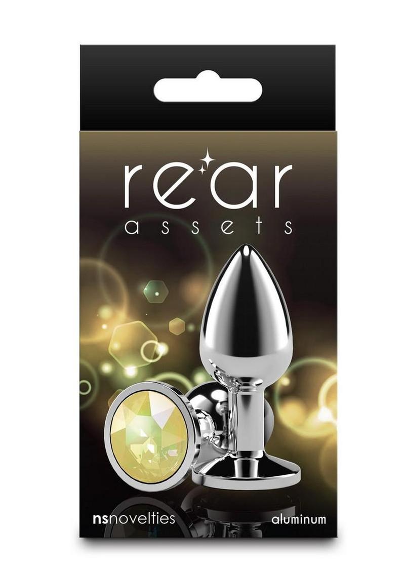 Rear Assets Silver Anal Plug - Small - Yellow Gem