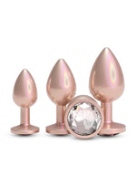 Rear Assets Tapered Trainer Chrome Plated Anal Plugs Kit - Tan - 3pc/Set