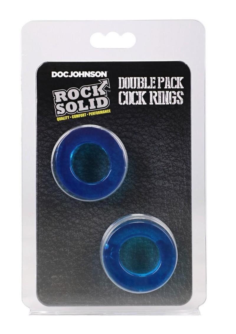 Rock Solid Double Pack Cock Rings - Blue