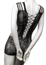 Scandal Peek-A-Boo Mini Dress Sexy Lace And Fishnet Design