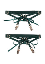 Sex and Mischief Indica Laced Up Garter - Green