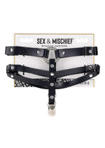 Sex and Mischief Shadow Garters - Black/Silver