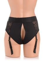 Laced Seductress Crotchless Panty Harness With Garter Straps
