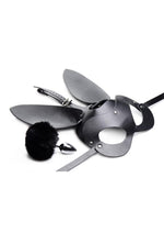 Tailz Bunny Tail And Mask Set Black Stainless Steel Plug