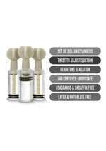 Temptasia Clit and Nipple Twist Suckers Set of 3 Adjustable Suction