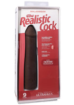 The Realistic Cock Ultraskyn Removable Vac-U-Lock Suction Cup - Chocolate - 9in