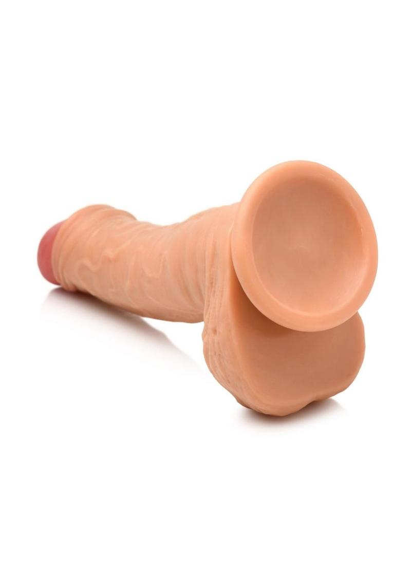 Thinz 7" Uncut Dildo with Balls Realistic Vanilla Dildo