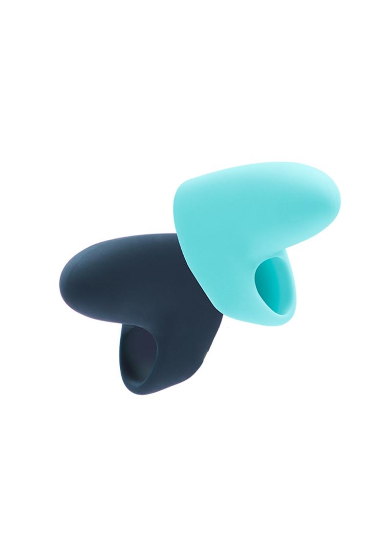 Vedo Ayu Mini Finger Vibrator (Set Of 2) - Just Black/Tease Me - Turquoise