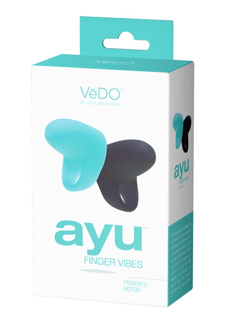 Vedo Ayu Mini Finger Vibrator (Set Of 2) - Just Black/Tease Me - Turquoise