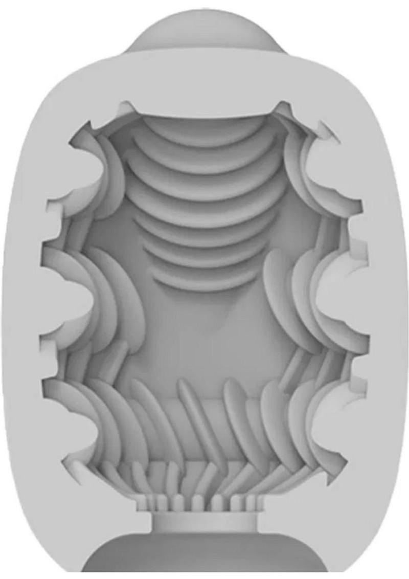 Vibeggs Ribs Delight Unisex Masturbation Egg - Blue/White