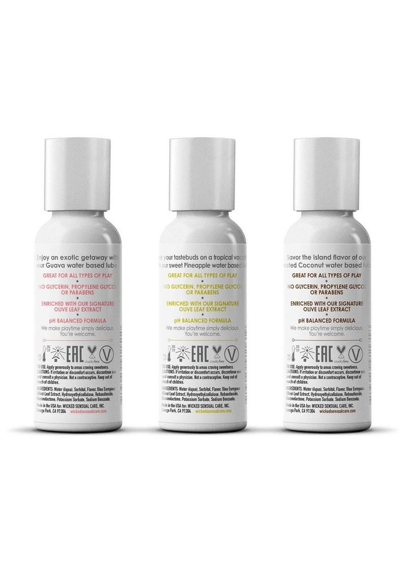 Wicked Simply Tropical Trio Flavored Lubricant Set 3 Flavors