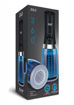 ZOLO 360° Rotating Beaded Masturbator - Black/Blue