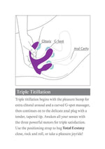 3Some Total Ecstasy Silicone Rechargeable Vibrator with Remote Control - Purple