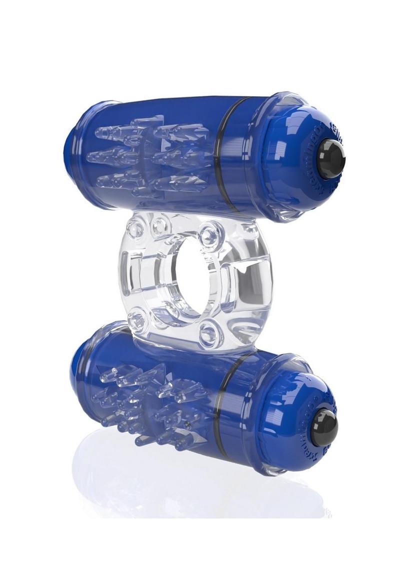 4B Double Wammy Rechargeable Silicone Dual Vibrating Couples Cock Ring