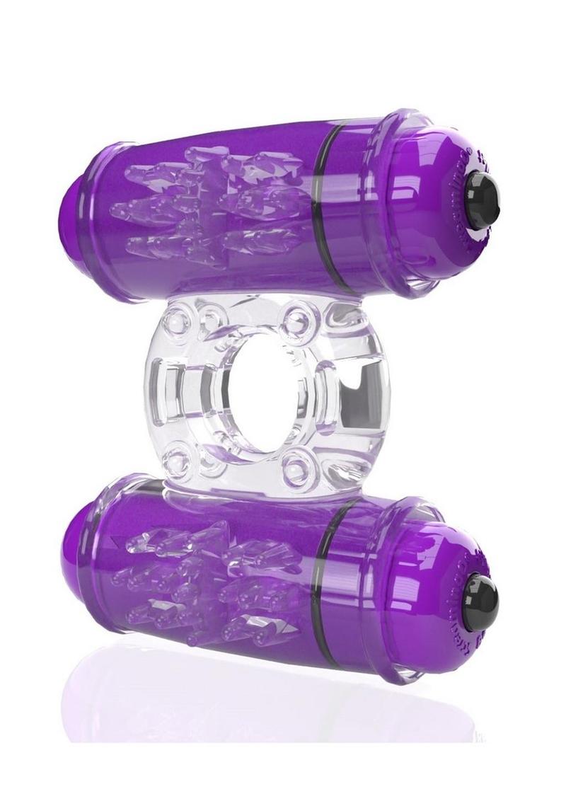 4T Double Wammy Silicone Dual Vibrating Couples Cock Ring