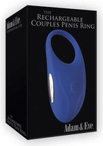 Adam and Eve The Rechargeable Silicone Couples Penis Ring - Blue
