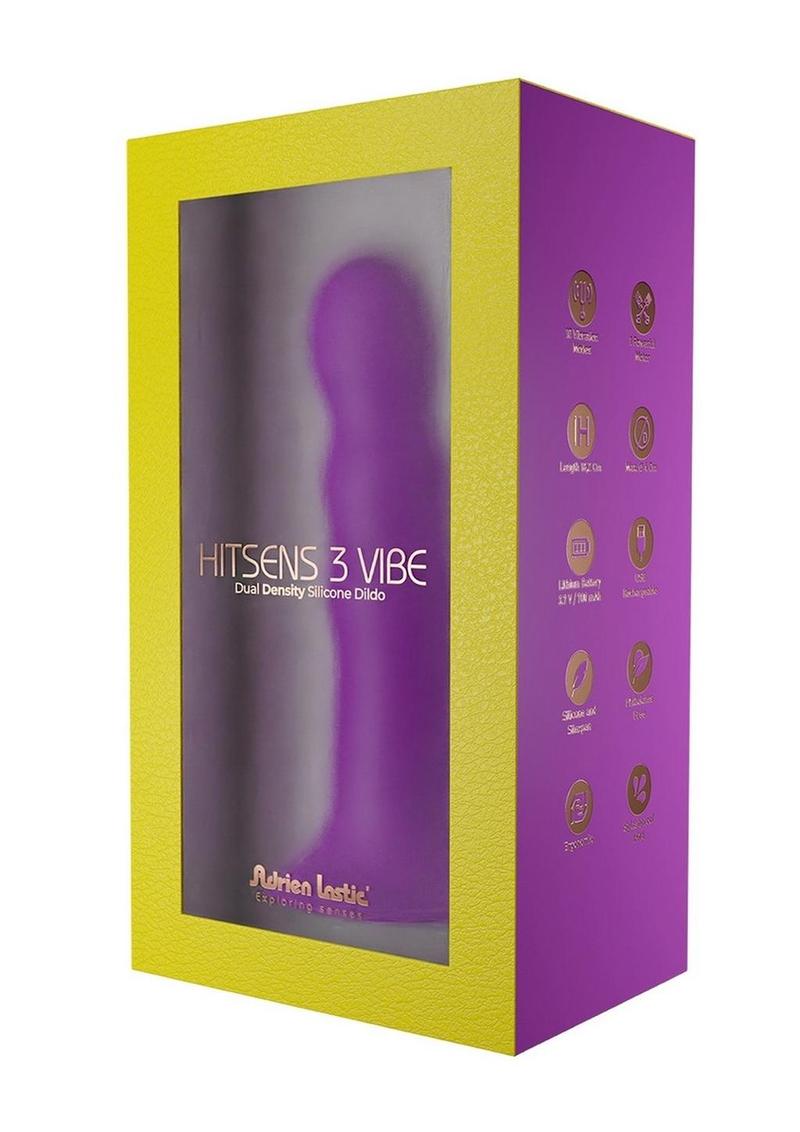 Adrien Lastic Hitsens 2 Dual Dense Silicone Vibrating Dildo - Purple