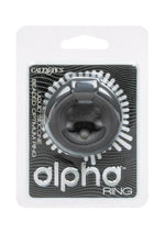 Alpha Liquid Silicone Beaded Optimum Cock Ring - Black