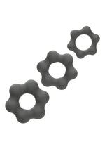 Alpha Liquid Silicone Cock Ring Endurance - Gray/Grey - 3 Piece/Set