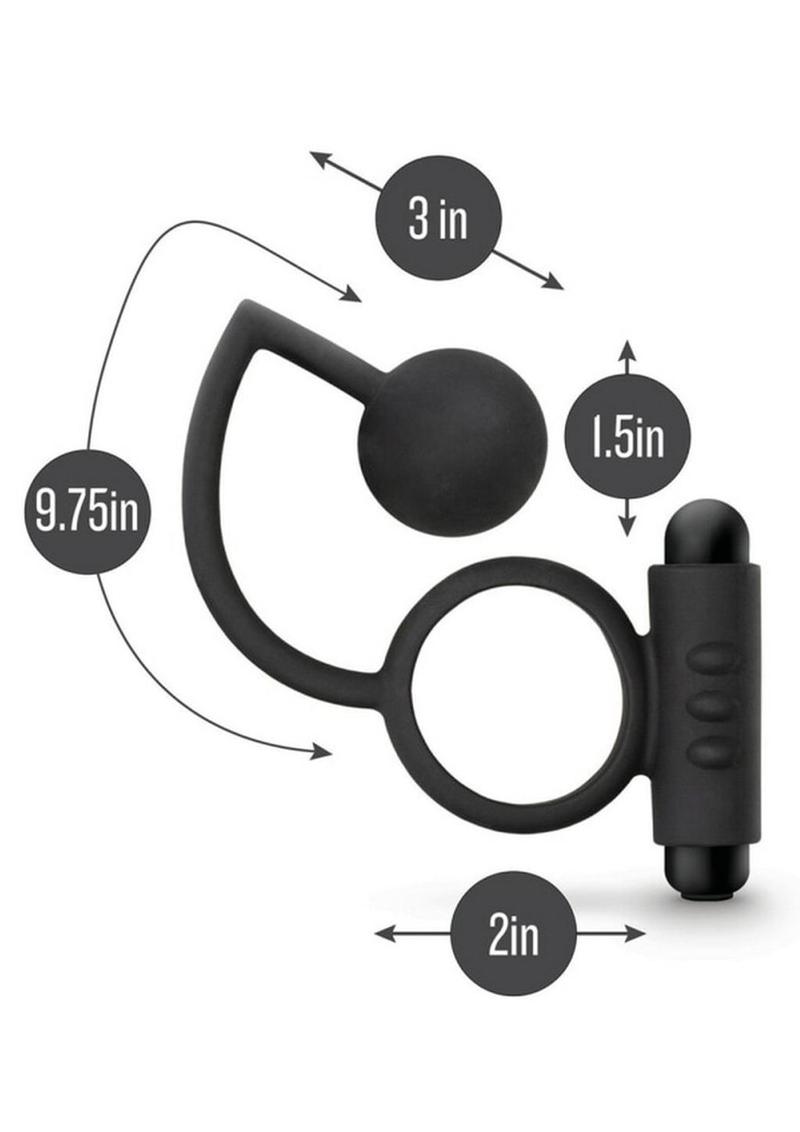 Anal Adventures Platinum Silicone Anal Ball With Vibrating C-Ring