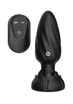 Atomic Rotating Vibrating Rechargeable Silicone Plug with Remote Control - Black