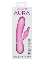 Aura Thrusting Bunny Rechargeable Silicone Rabbit Vibrator - Pink