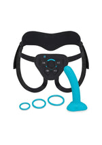 B Vibe Everybody Strap-On Harness Set with Silicone Dildo Peg - Teal - 6in