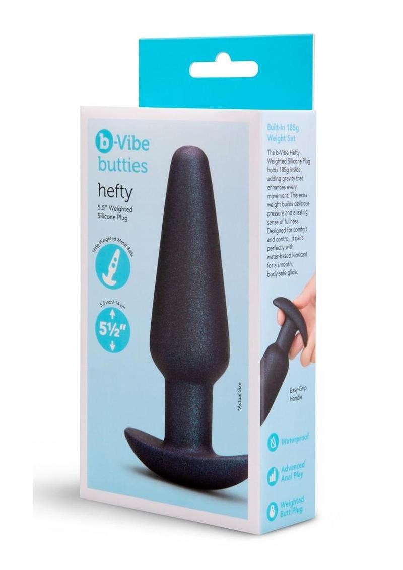 B-Vibe Hefty Weighted Silicone Anal Plug - Black
