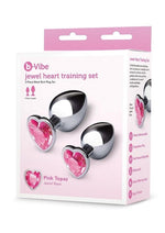 B-Vibe Jewel Metal Anal Plug Training - Pink/Silver - 2 Piece/Set