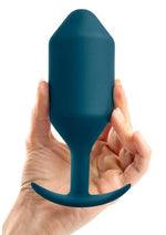 b Vibe Snug Plug Weighted Silicone Anal Plug Marine Blue