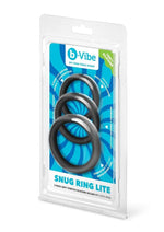 B-Vibe Snug Ring Lite Silicone Cock Ring - Black - 3 Pack