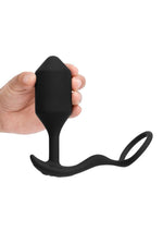 B-Vibe Vibrating Snug And Tug Silicone Cock Ring And Anal Plug
